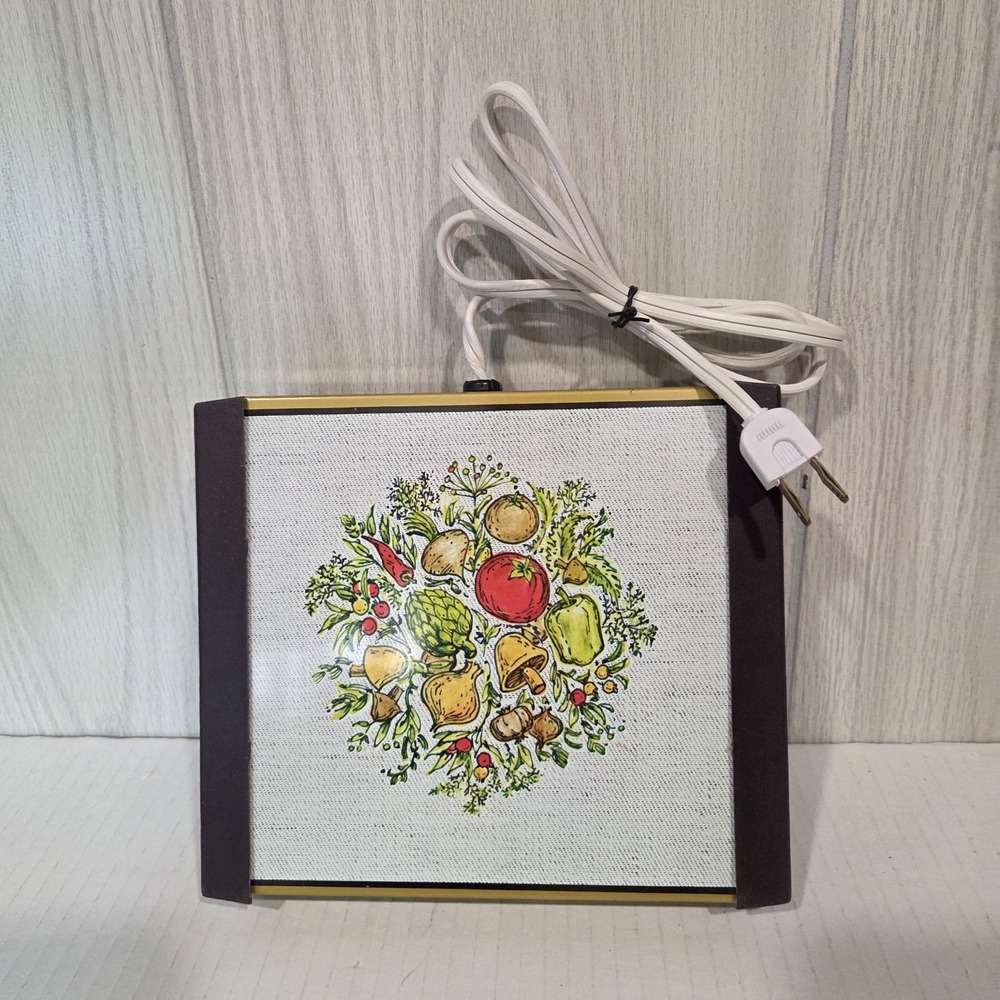 Vintage Spice of Life Pattern Counter Top Warm-O-Tray Model 30T 8" x7"